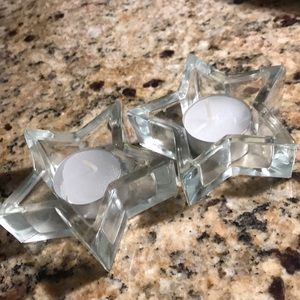 SKU 3- 2 Star Glass Votive Candle Holders